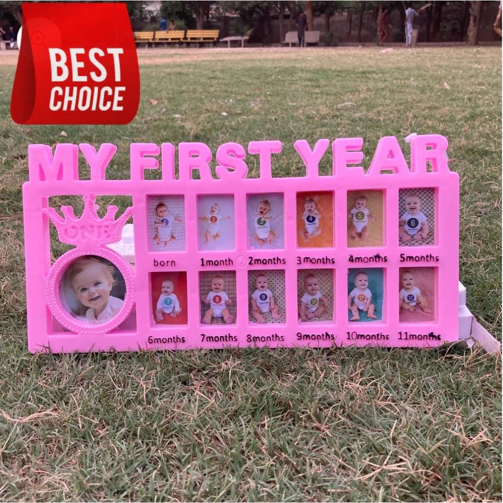 Baby’s First Year Photo Frames - Capture Every Milestone with Custom Name & Birth Details