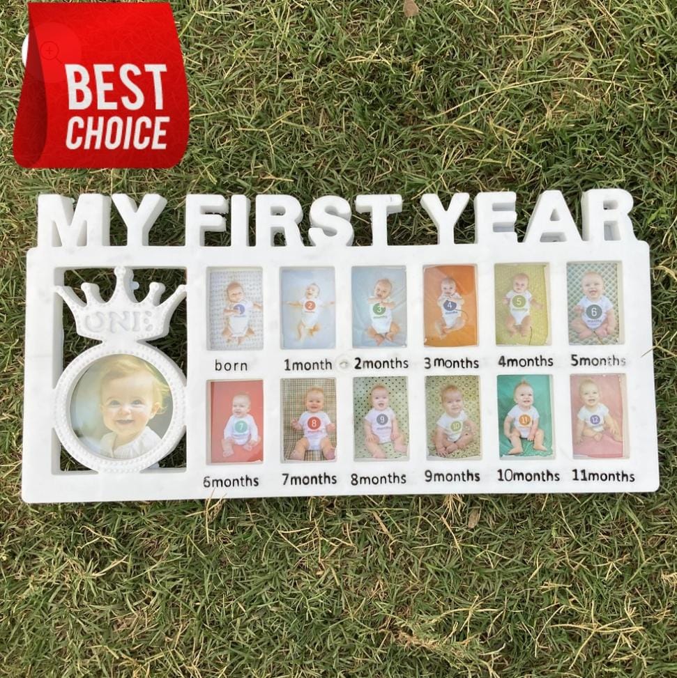 Baby’s First Year Photo Frames - Capture Every Milestone with Custom Name & Birth Details