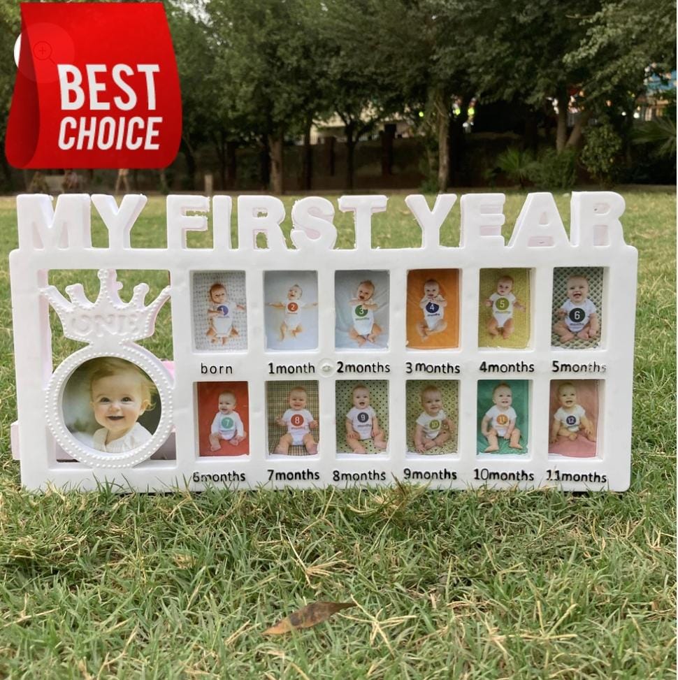 Baby’s First Year Photo Frames - Capture Every Milestone with Custom Name & Birth Details
