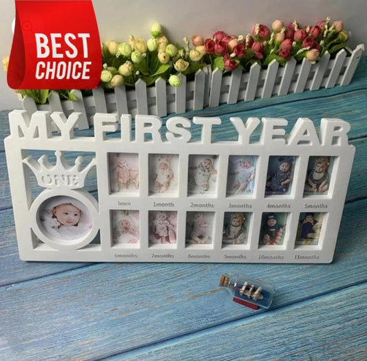 Baby’s First Year Photo Frames - Capture Every Milestone with Custom Name & Birth Details